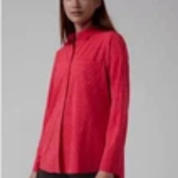 Athleta Urbanite Textured Top, Matador Red Blouse - Small/Petite - Picture 3 of 10